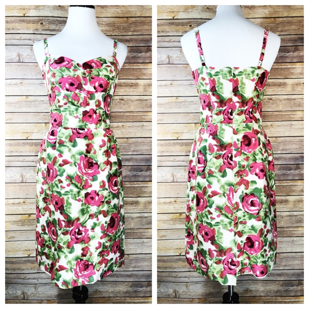 Anthropologie Tabitha Silk Rose Floral Dress